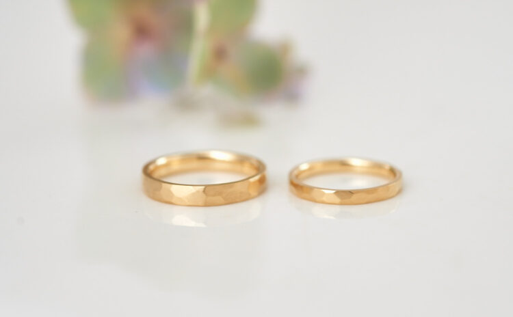 ラフ K18イエローゴールド 結婚指輪