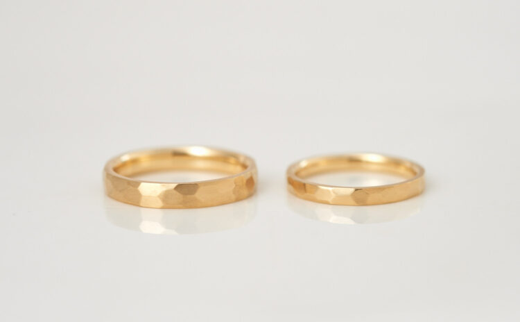 ラフ K18イエローゴールド 結婚指輪